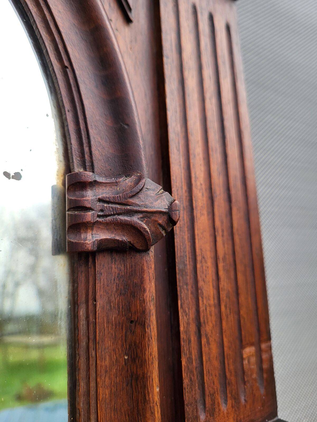 Monumental Art Nouveau wardrobe • walnut & brass