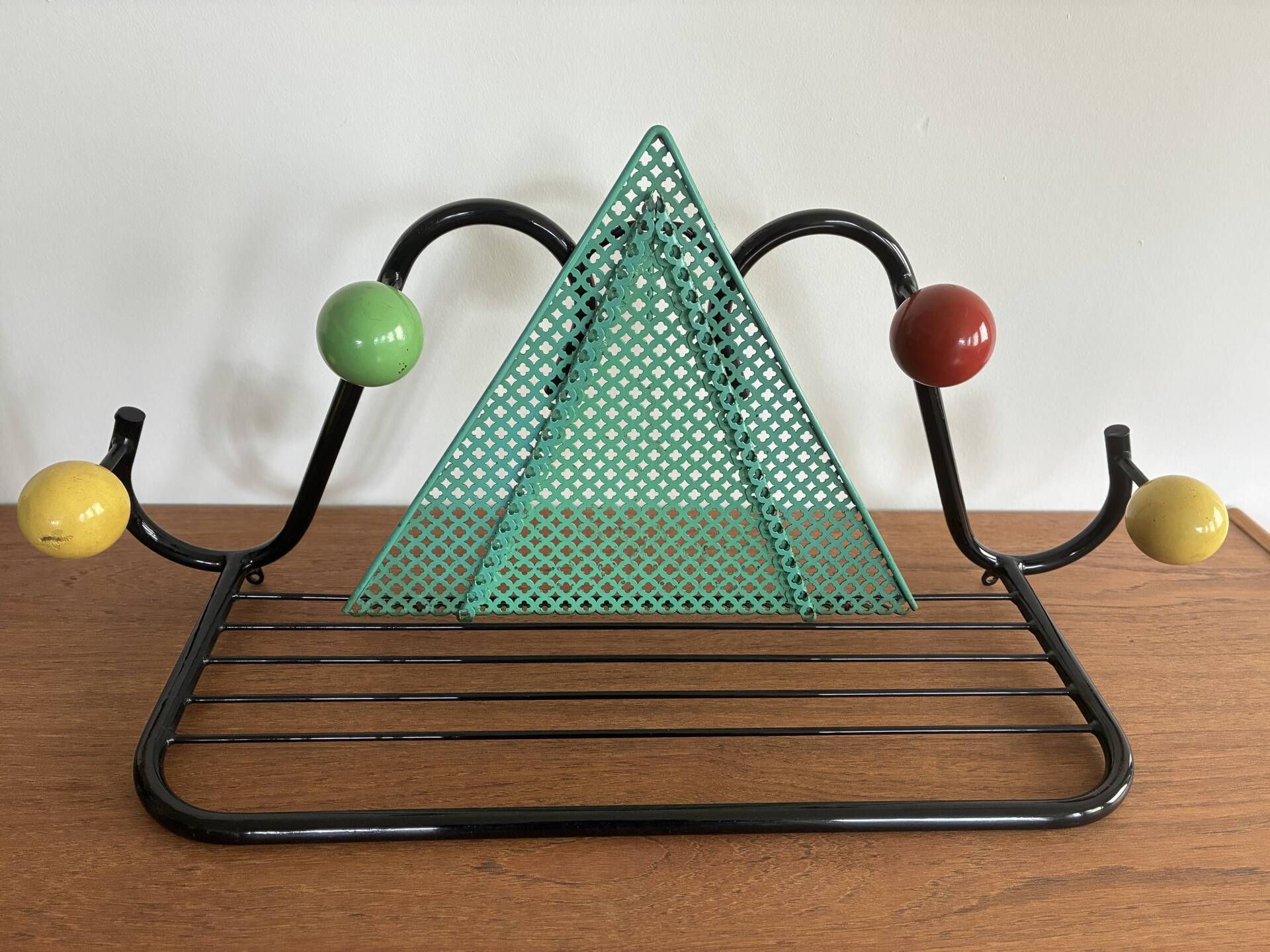 Vintage wall coat rack from the 1950s.