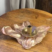 Lampe à poser, feuillage  en bronze rosé