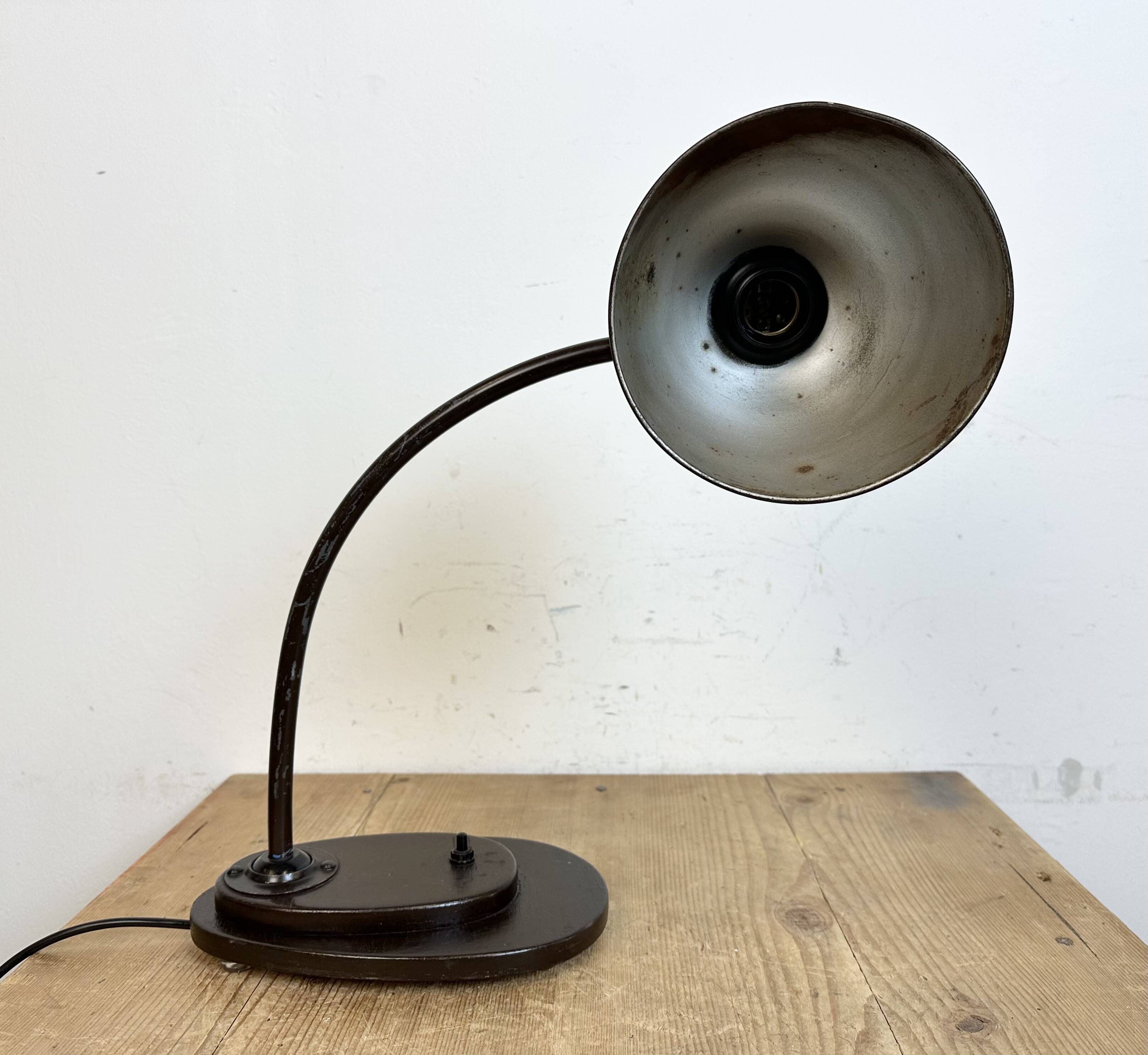 Vintage brown adjustable table lamp, 1960s