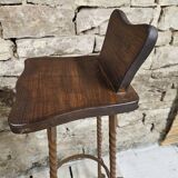 Set of 8 brutalist wrought iron bar stools 1970"