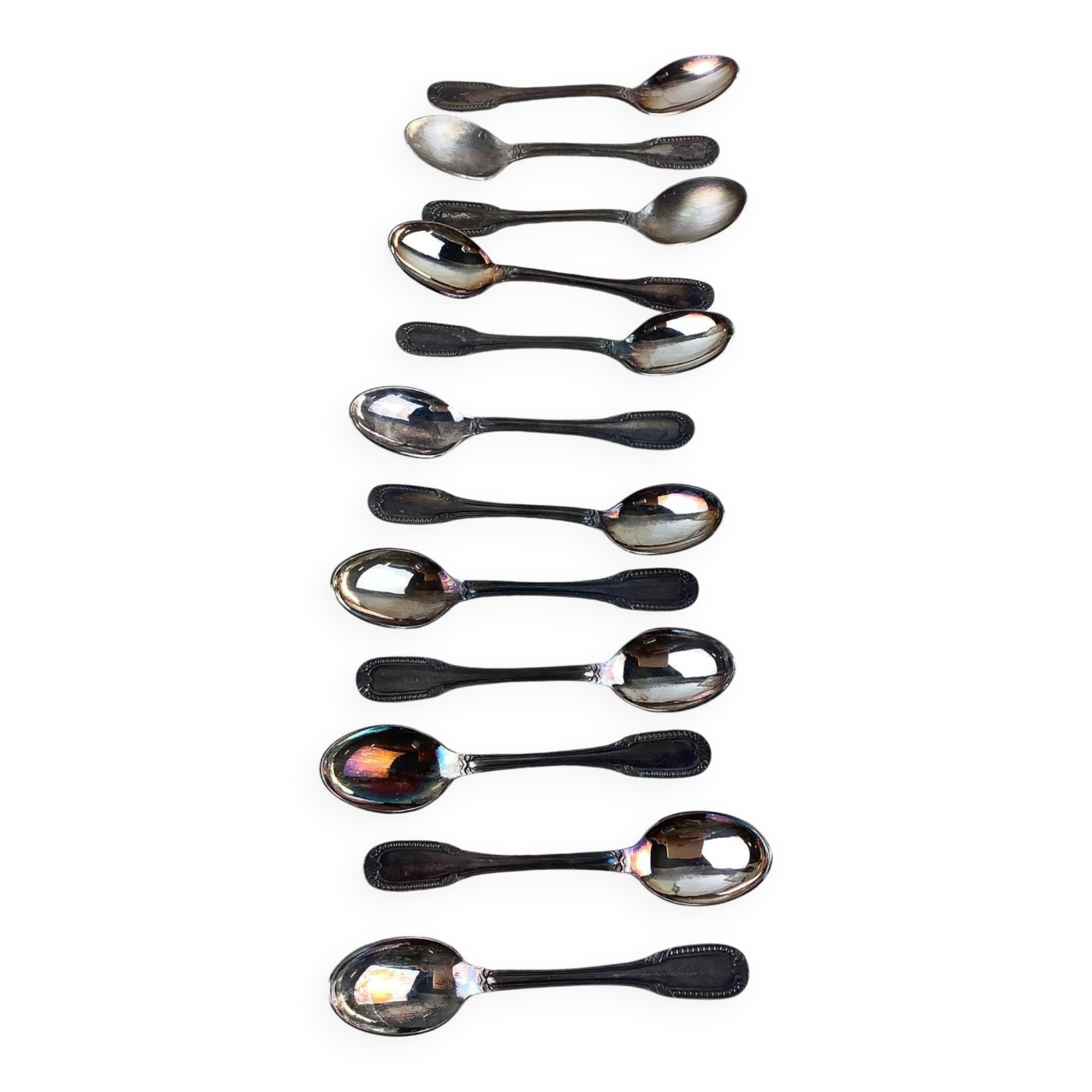 Box of 12 old spoons