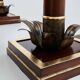 Maison Jansen style pair of bronze mahogany palm tree lamps 1960s