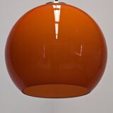 Orange opaline ball pendant light, 60s/70s