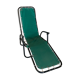Green fabric and black metal tube long chair