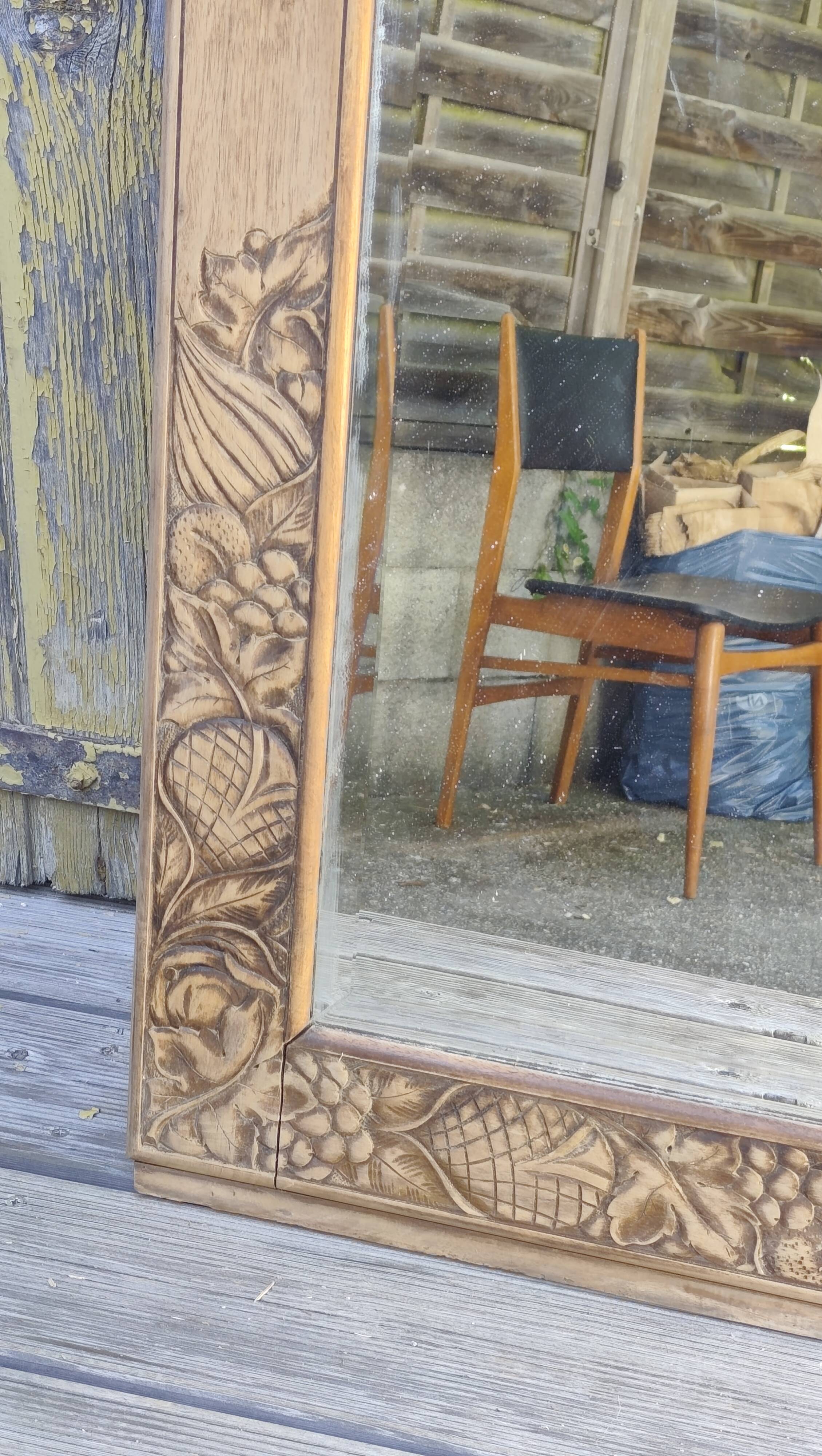 Very large bevelled Art Deco mirror.