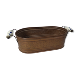 Copper planter with porcelain handles