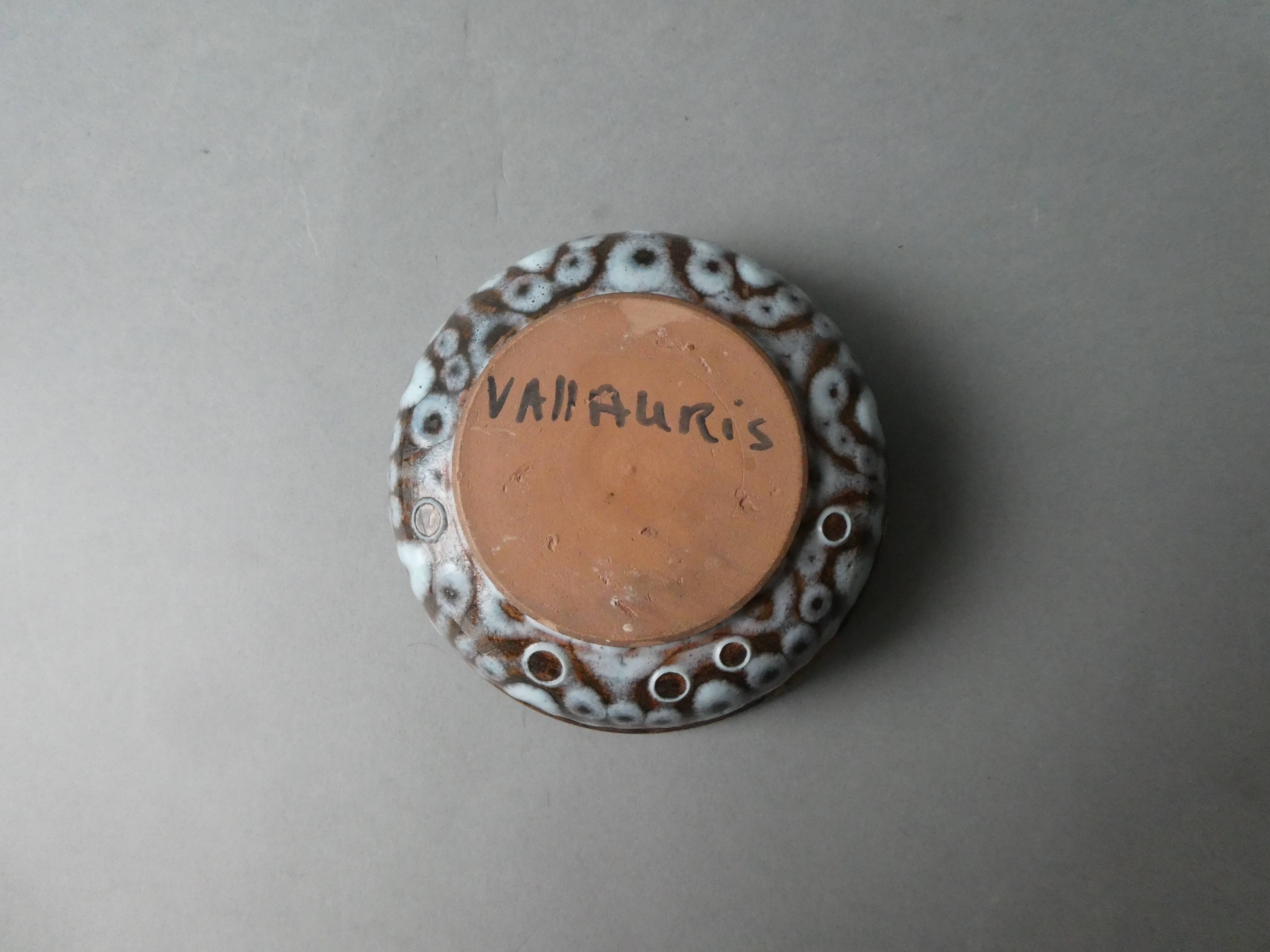 2 cups, 2 saucers and a Vallauris bowl from the 60s