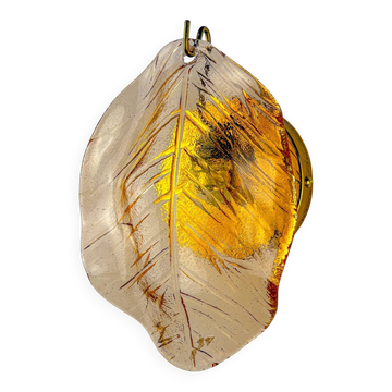 Italian "Leaf" Murano pink glass wall sconce, 1970s