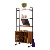 Mid-century free standing vinyl records wall unit, Italy 1970s.