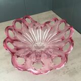 Coupe à fruit en verre soufflé rose