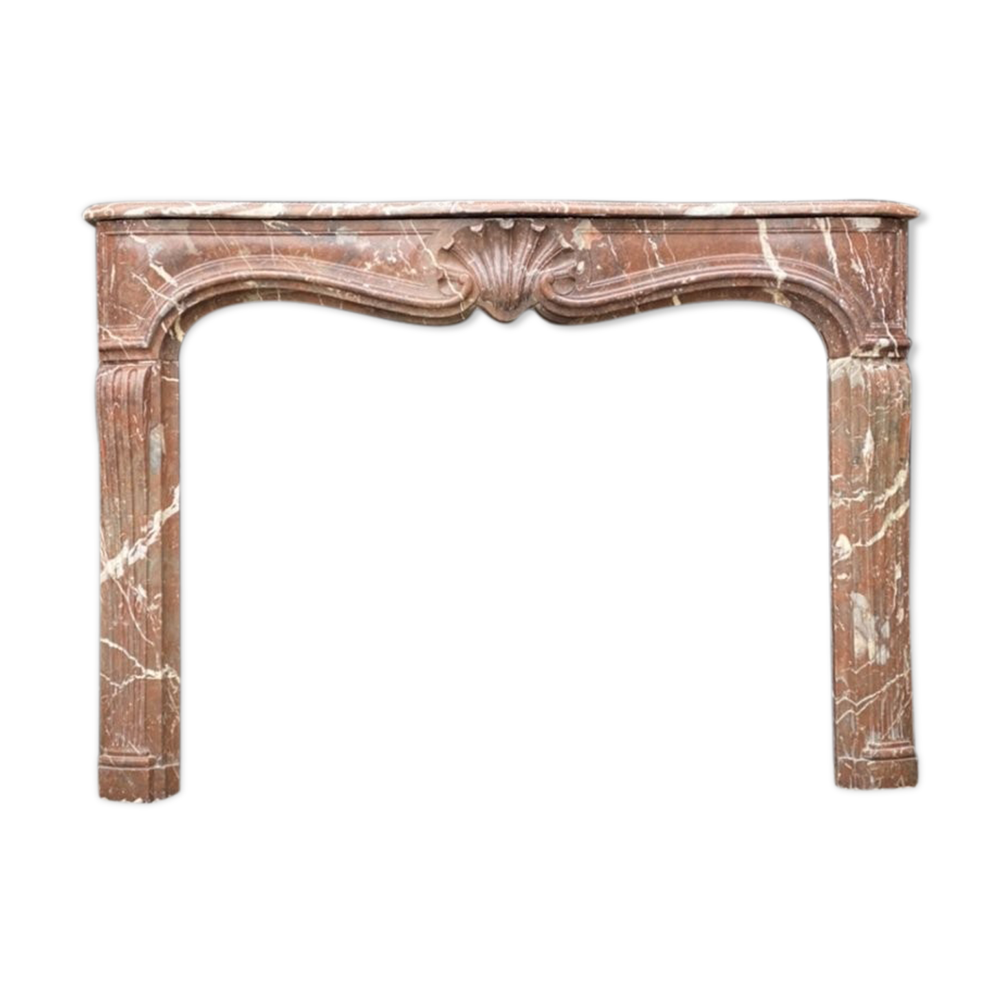 Fireplace Louis XV In Marble Of Rances XVIIIth Century