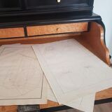 Old drawing - study of geometry - Ecole Royale Polytechnique 1824
