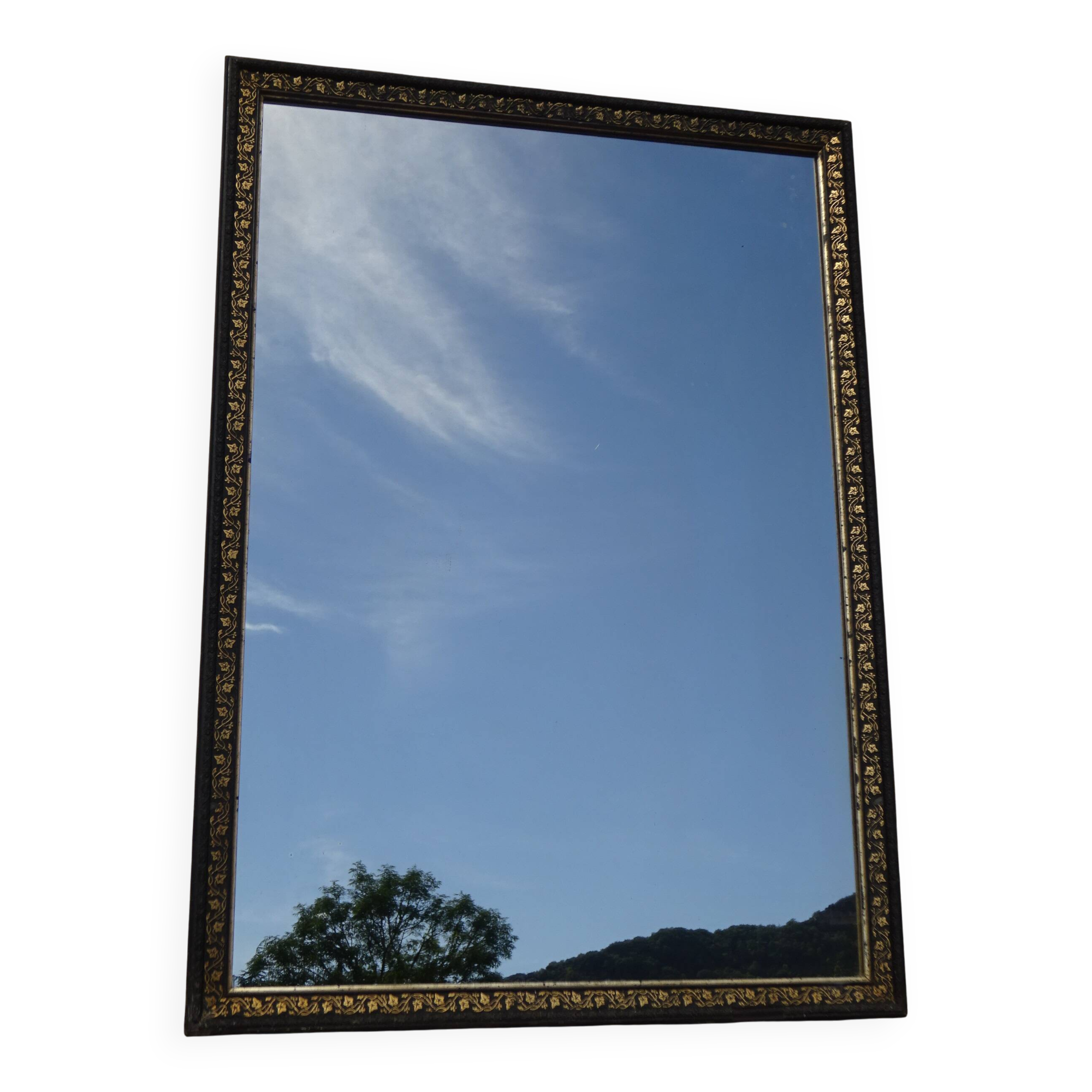Black and gold mirror, vine leaves 63x88cm