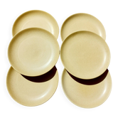 Flat stoneware plates Granite