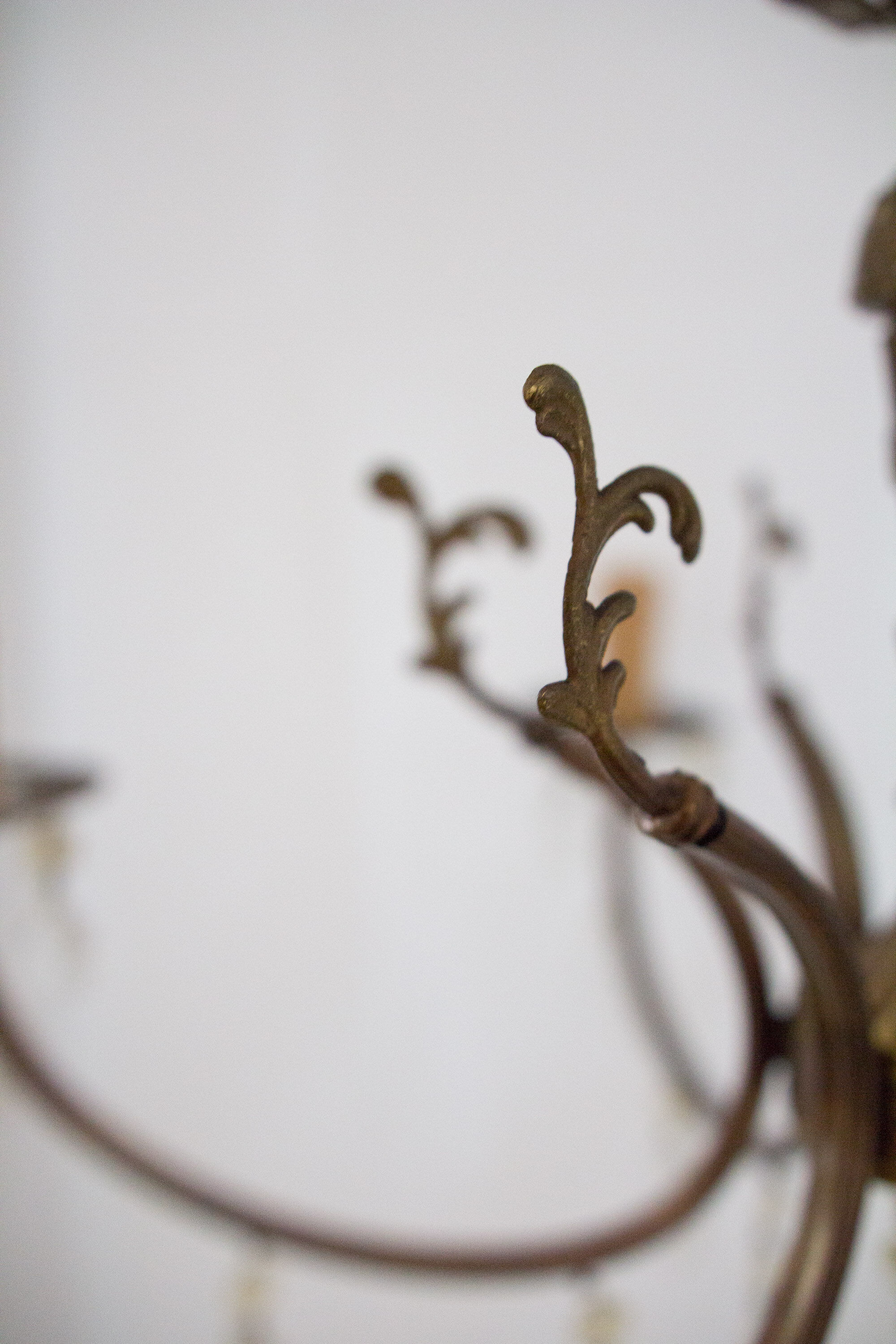 Six-light crystal chandelier