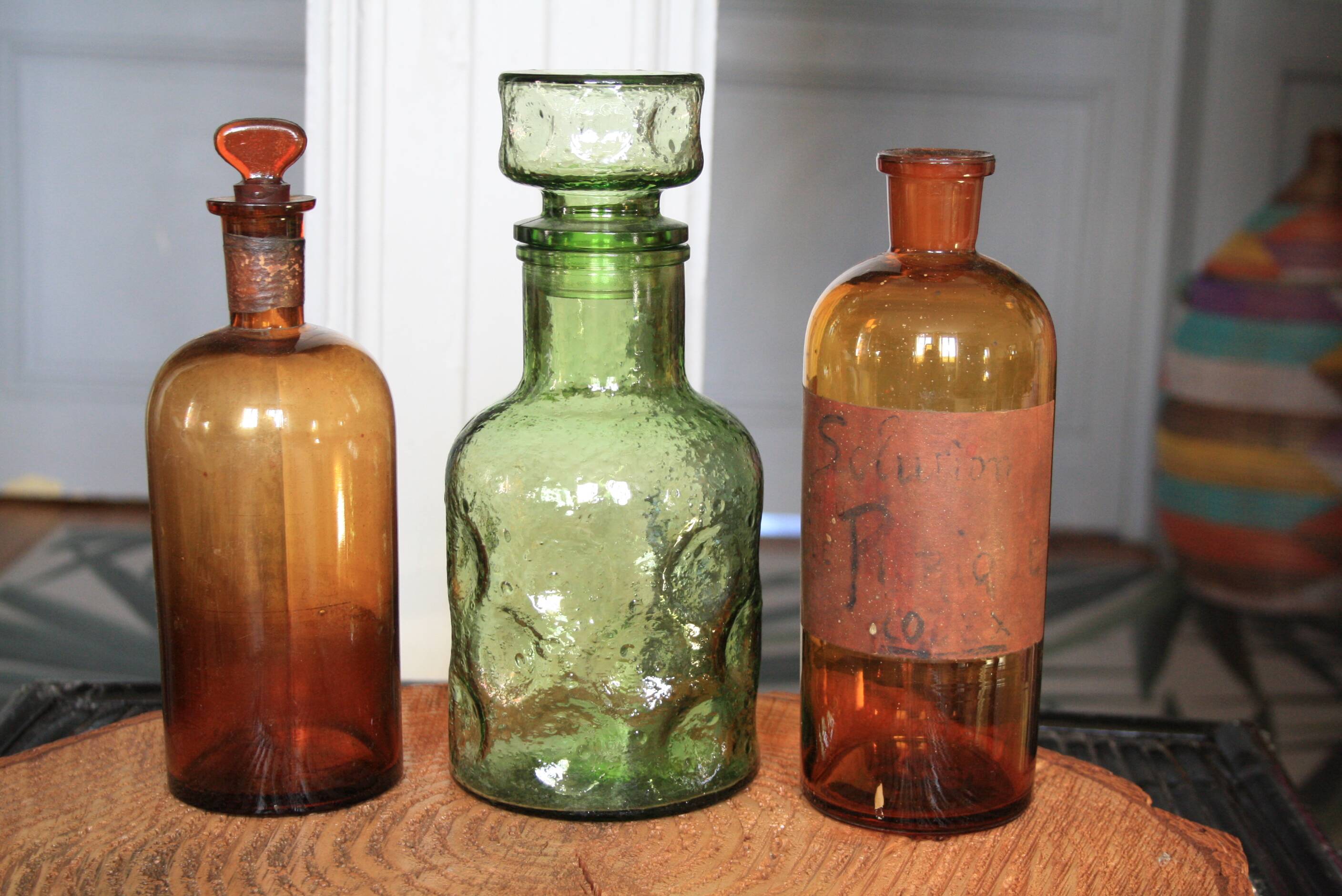 Lot of bottles and carafe