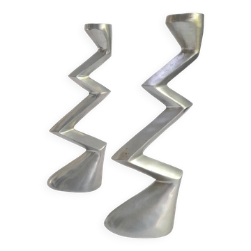 Zigzag candlestick holders by Matthew Hilton for SPC 80s