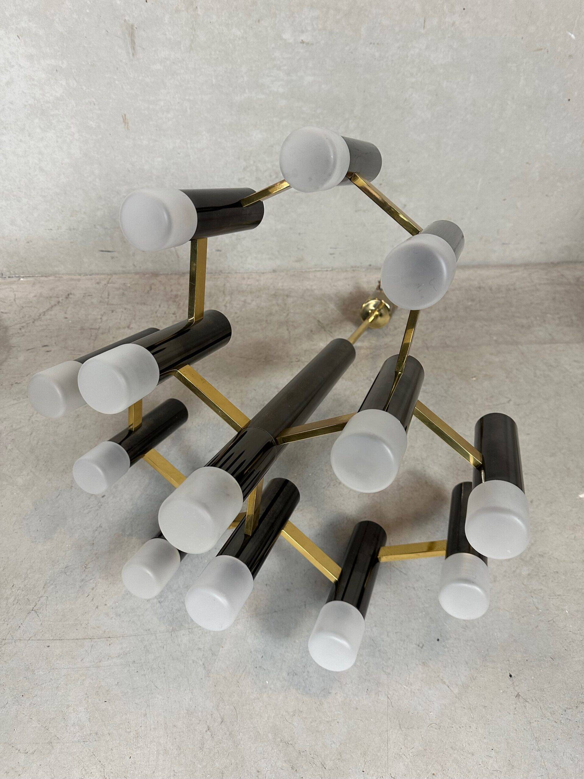 Vintage design 'hexagon' black & gold chandelier – Boulanger