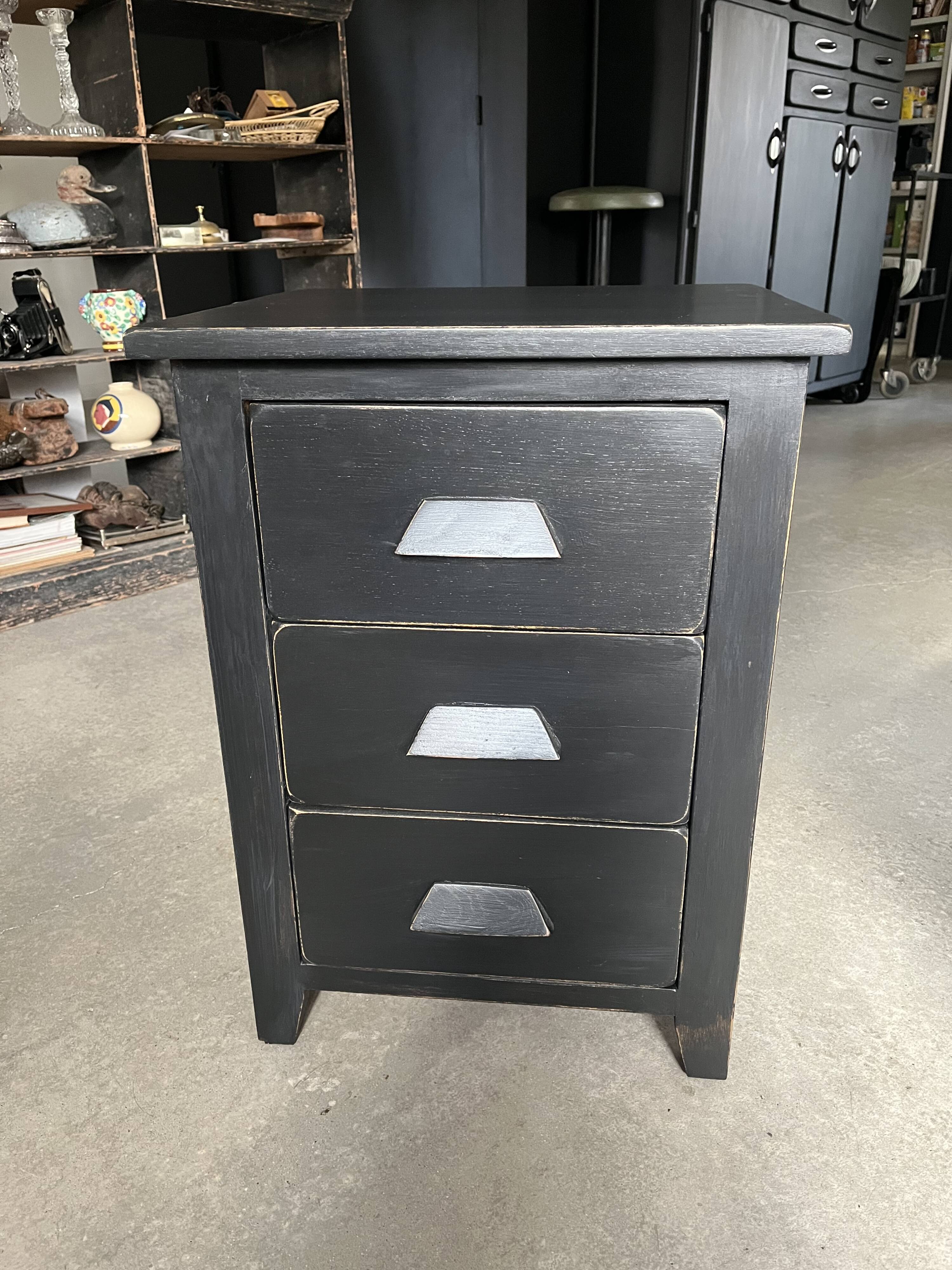 Black bedside table