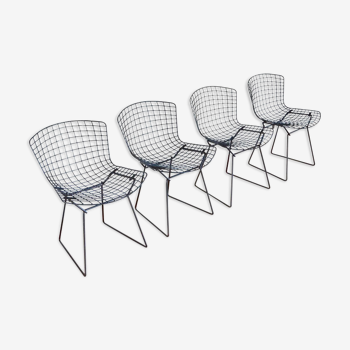 Série de 4 chaises "Wire" d'Harry Bertoia edition Knoll 1st édition