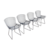 Set of 4 chairs "Wire" by Harry Bertoia, edition Knoll 1st edition