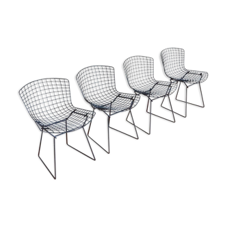 Série de 4 chaises "Wire" d'Harry Bertoia edition Knoll 1st édition
