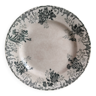 Round plate ø 28cm ironstone Choisy-le-Roi "Floréal"