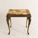 Table d’appoint vintage en marbre et finition bronze, style Louis XV