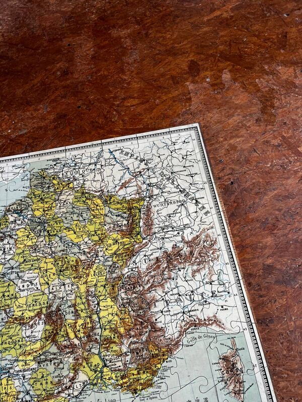 Puzzle carte de France vintage