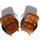 Pair of Knoll Pollock Armchairs - Vintage Camel Leather