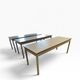 Vintage industrial table with a Formica top and wooden accents.