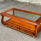 Louis XIV coffee table in solid wood and glass with 2 drawers