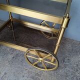 Serving rolling table golden aluminum ep 1970 vintage