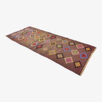 Anatolian handmade kilim rug 388 cm x 155 cm