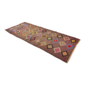 Anatolian handmade kilim rug 388 cm x 155 cm