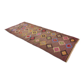 Tapis kilim artisanal anatolien 388 cm x 155 cm