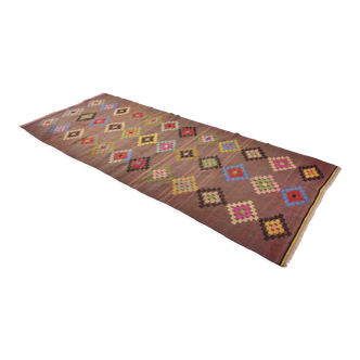 Anatolian handmade kilim rug 388 cm x 155 cm