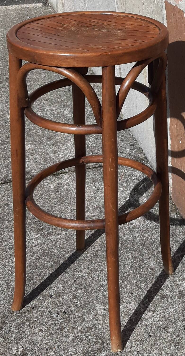 Tabouret de bar en bois courbé (style Thonet)