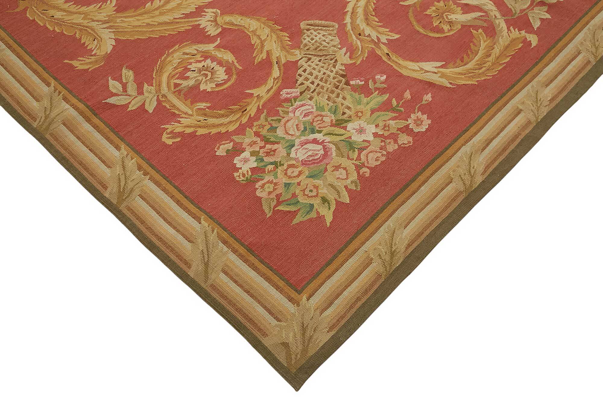 Handmade European Vintage Aubusson Kilim 298 cm x 431 cm