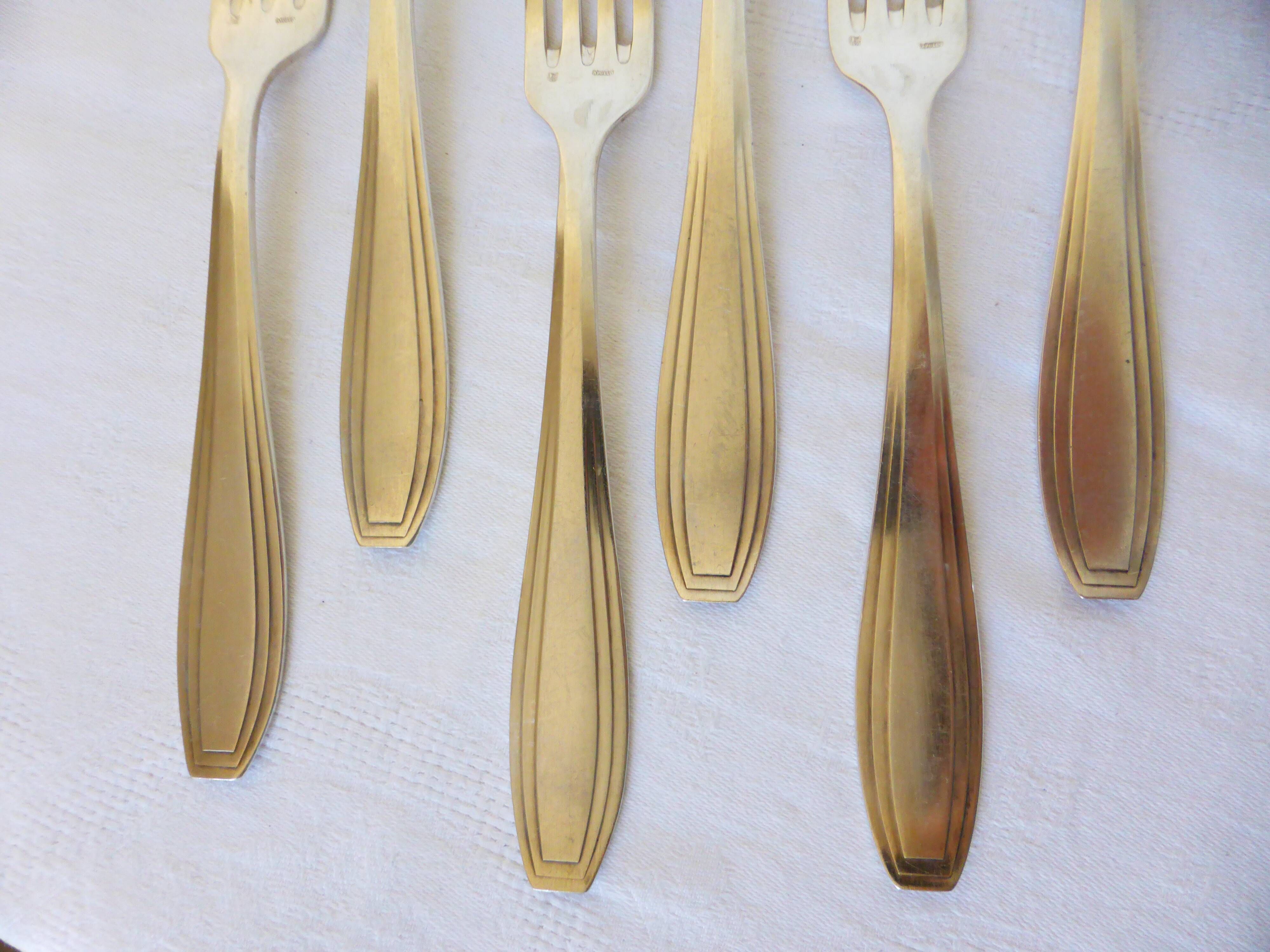 6 Apollo silver-plated metal forks, hallmarked 2106245