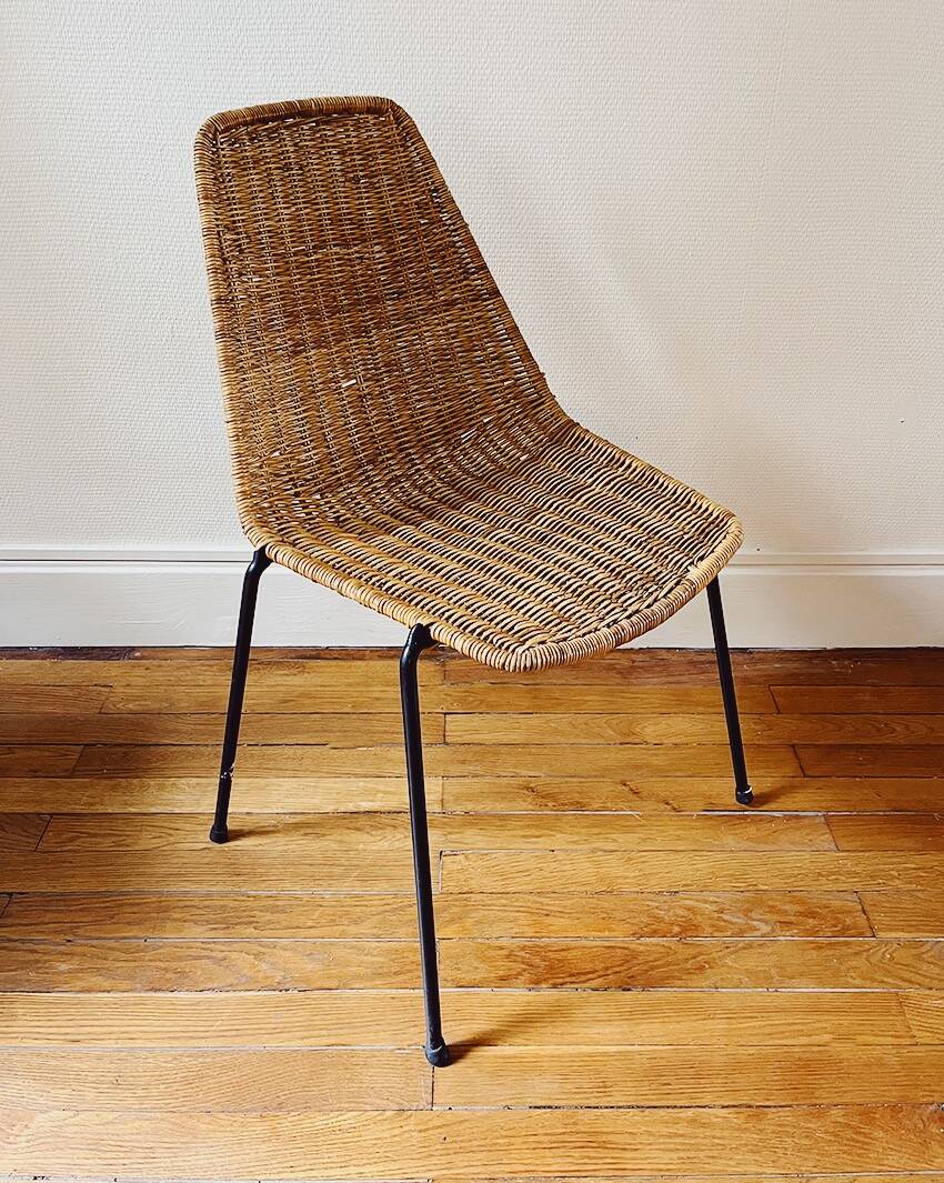 Ensemble de 5 chaises "Basket" par Gianfranco Legler, années 1950