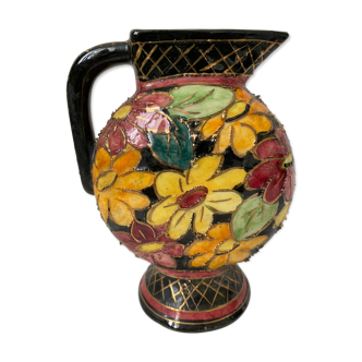 Vallauris ceramic pitcher, decorations "monaco"