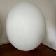 Two opal glass egg lamps