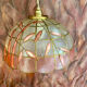 Suspension vintage en nacre et laiton 1960