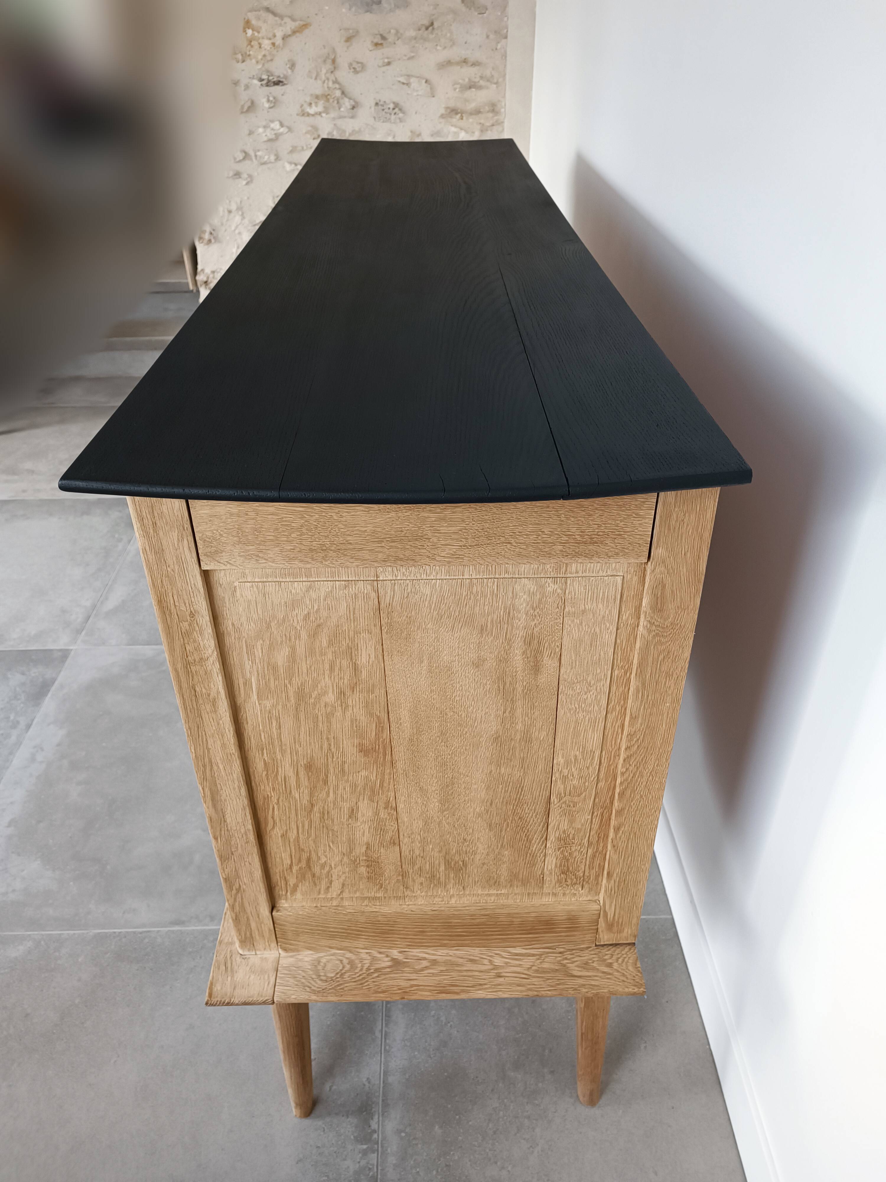 Cabinet from the 50s in solid oak signed FNA N° 0049