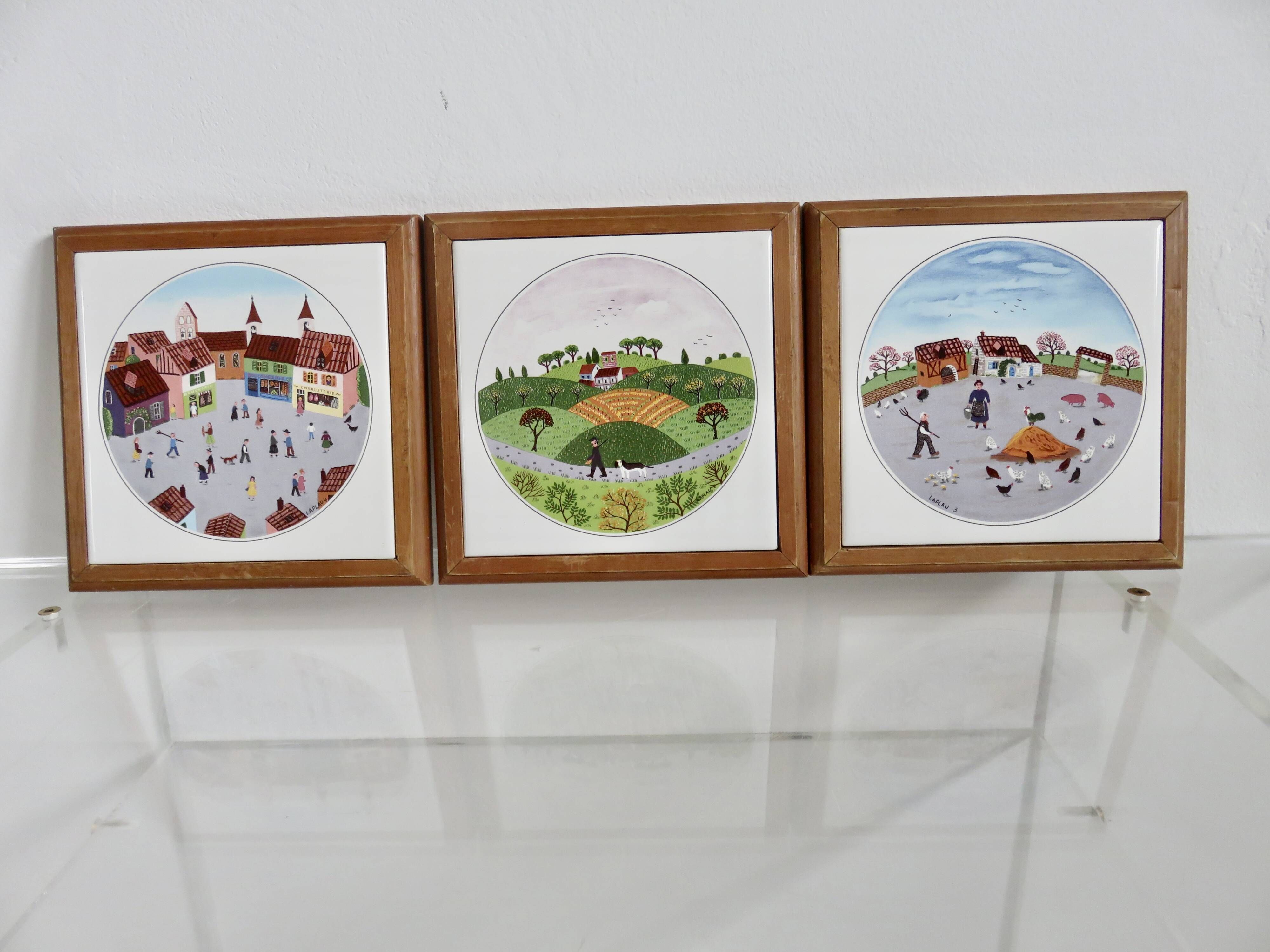 Villeroy & Boch set of 3 trivets, design by Gerard Laplau, 1980