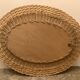Old oval mirror wicker vintage rattan, 55x43 cm