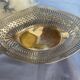 Large antique silver-plated metal bread basket