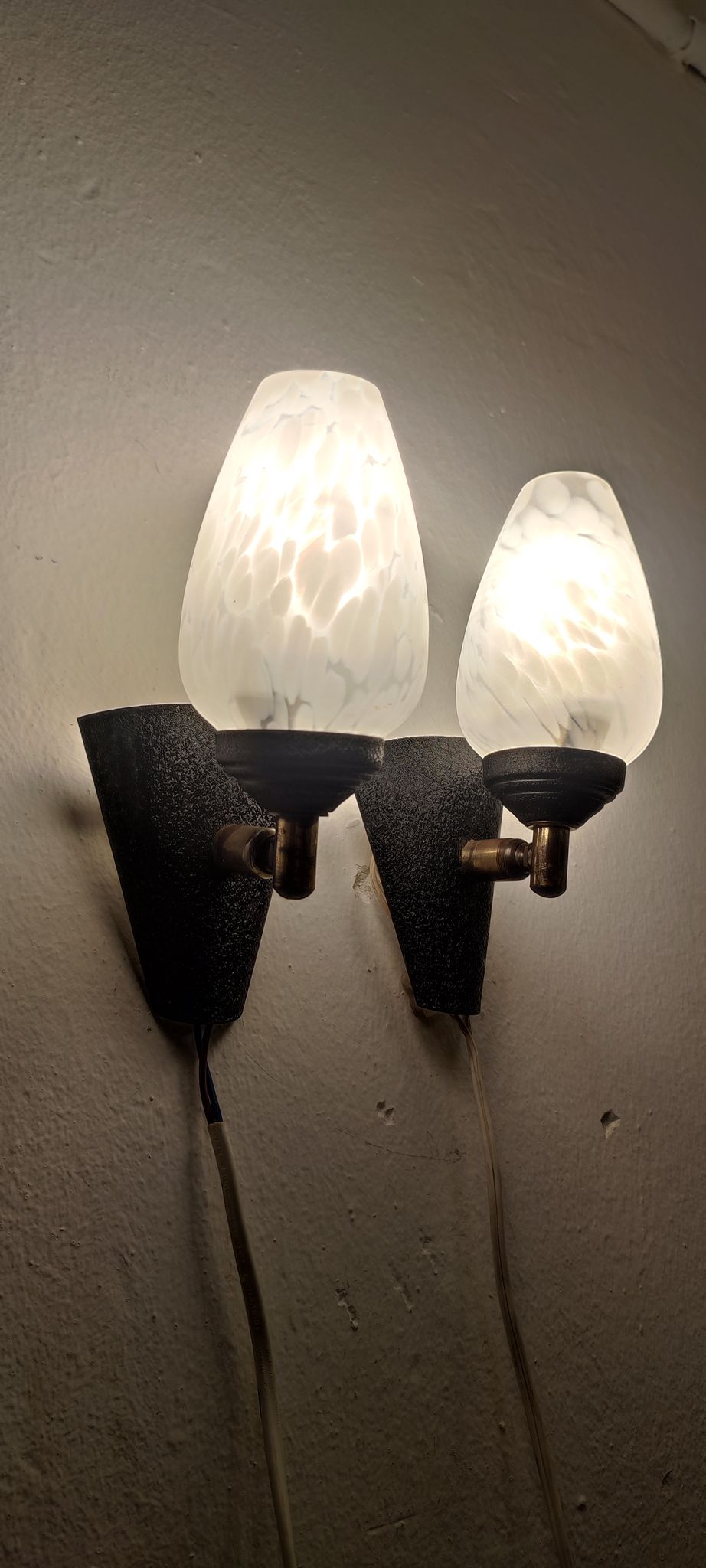 Metal and glass sconces. Spain, 1970s.